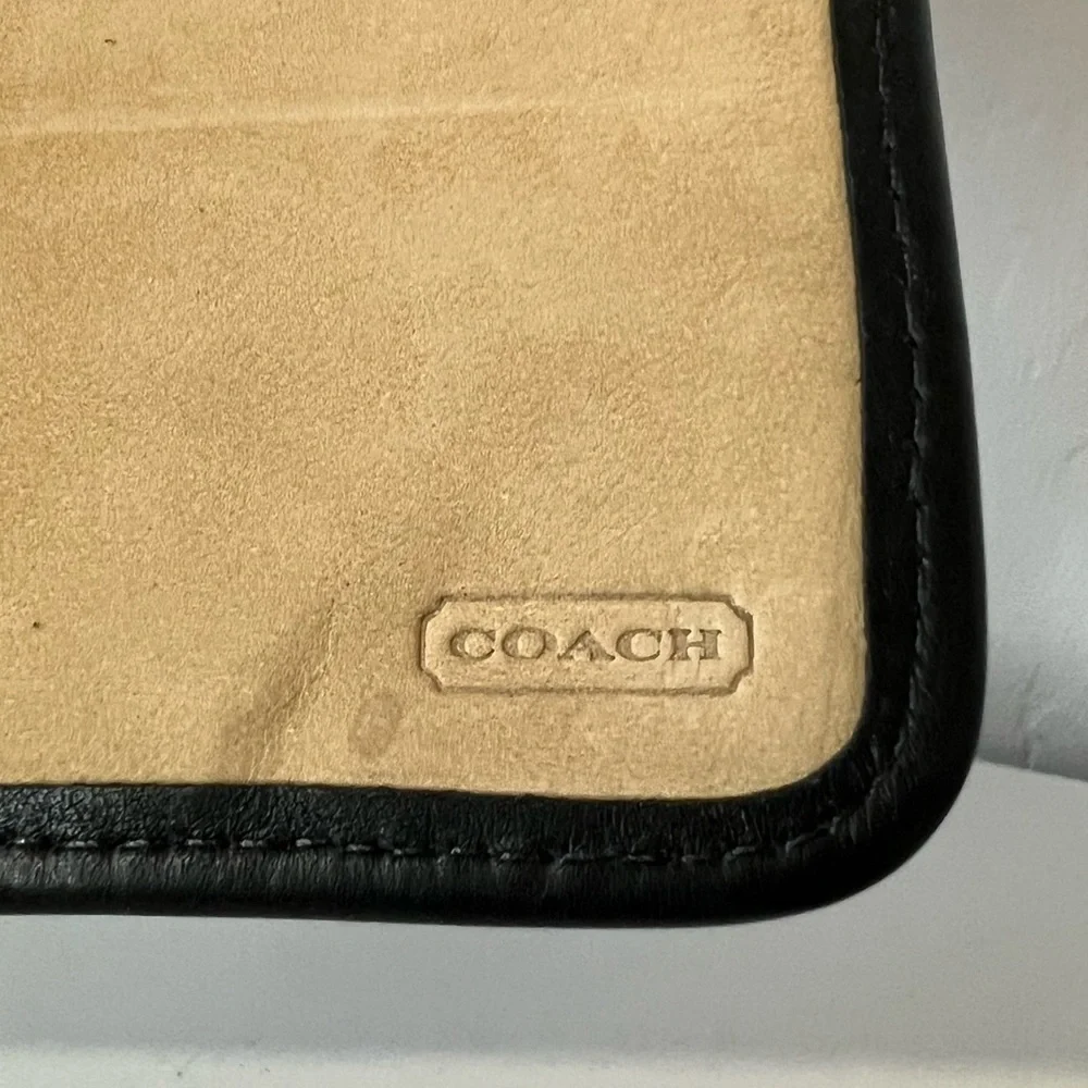 Coach Vintage Genuine Black Leather Trifold Jewelry Travel Case - Picture 6 of 11